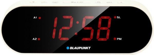 Radio cu ceas Blaupunkt CR6WH, FM radio, Dual Alarm, Alb
