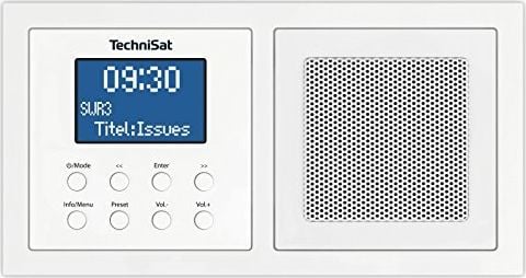 Radio cu ceas, TechniSat, DIGITRADIO UP 1, DAB + si FM, Bluetooth, 2 W, Alb