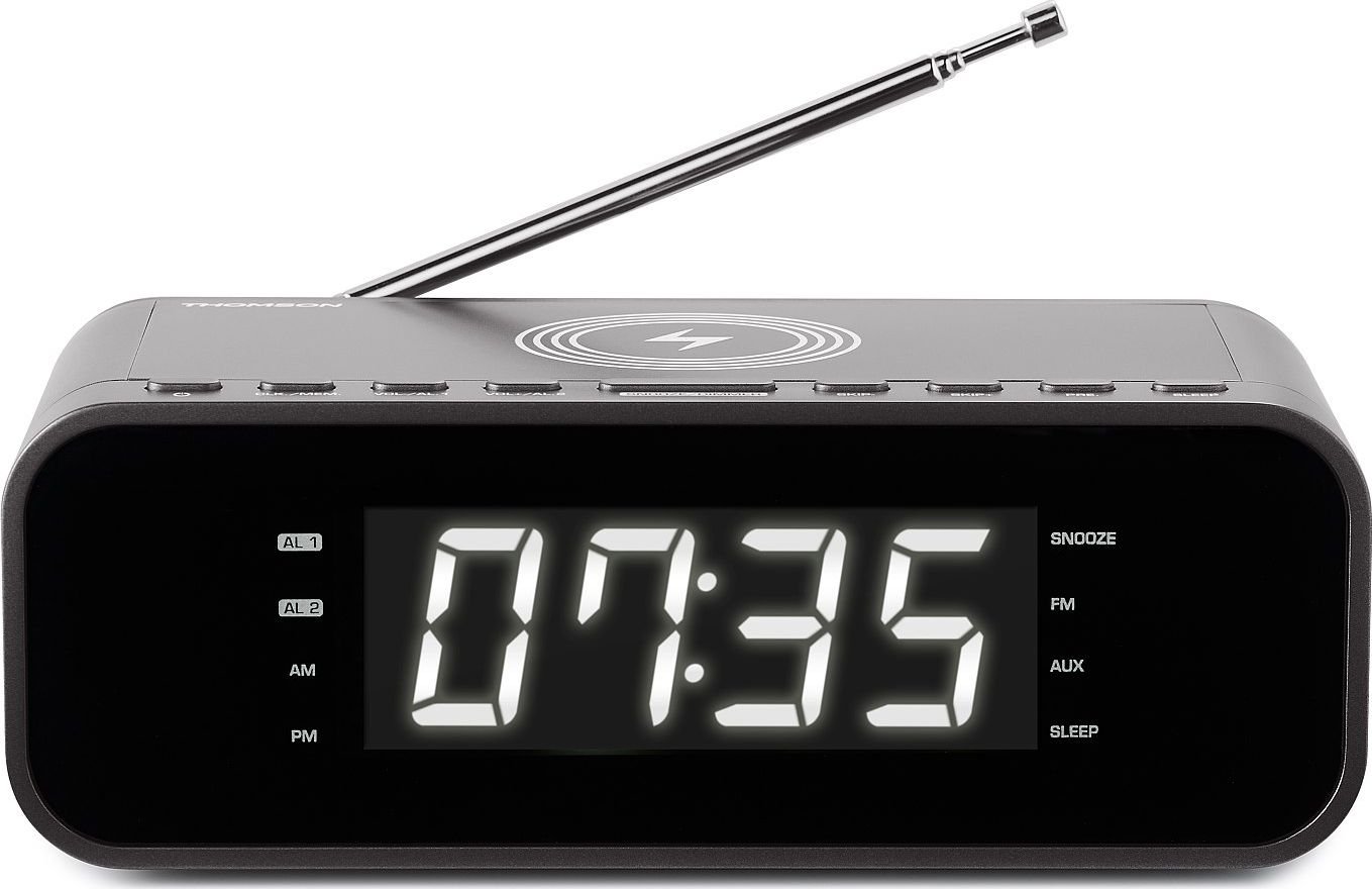Radio cu ceas Thomson CR225I, FM, Alarma, USB/AUX, 230 V, Negru