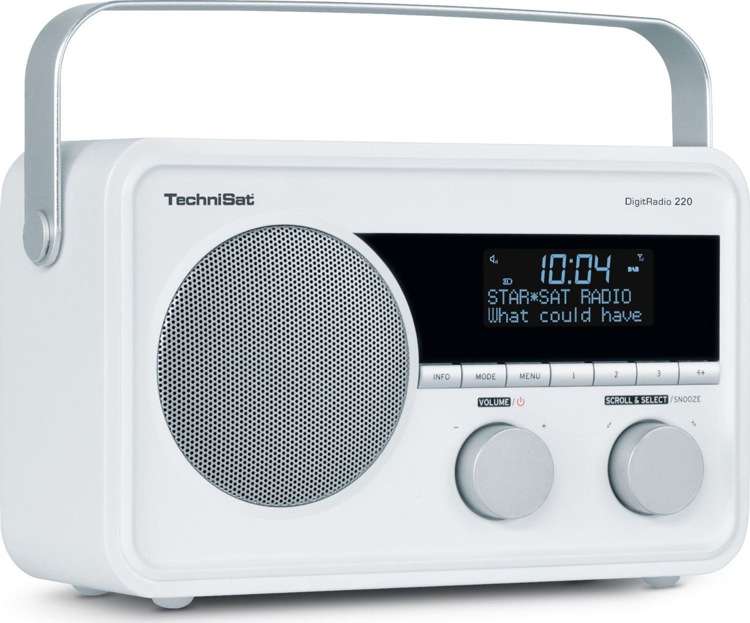 Radio portabil, TechniSat, DIGITRADIO 220, DAB + si FM, AUX, Jack 3.5 mm, 5 W, Alb