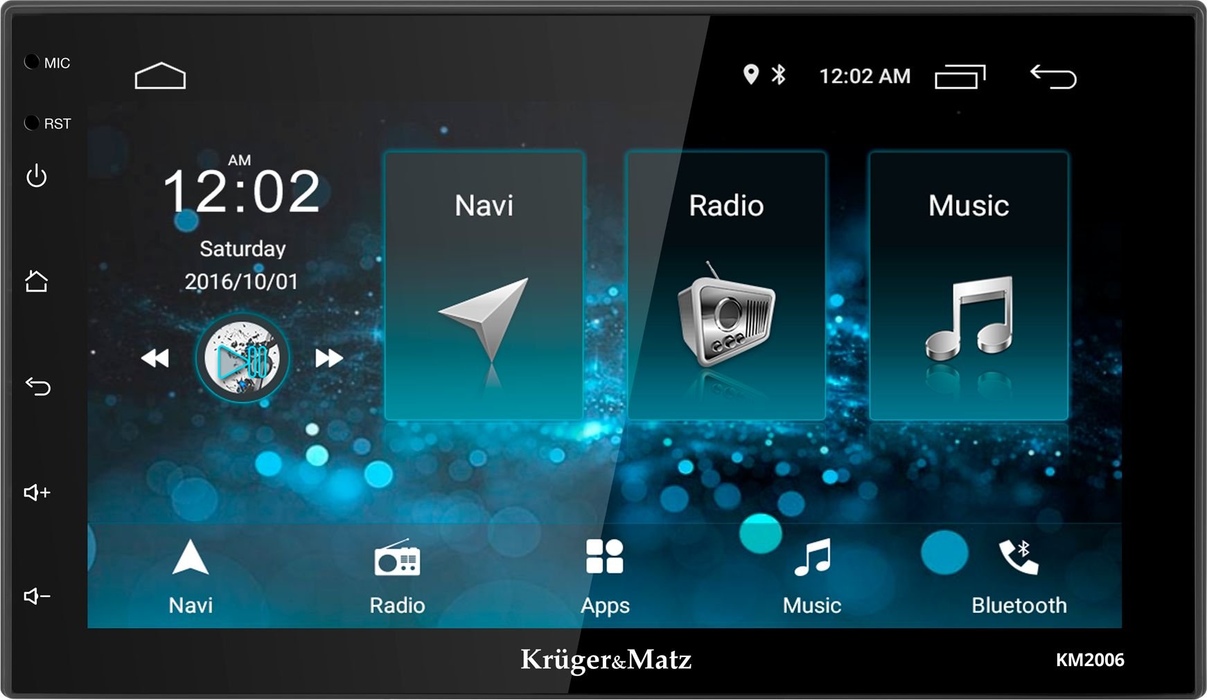Pachet promo: Player auto 2 DIN Android 8.1 Kruger&Matz + Suport Telefon Auto KlaussTech cu Incarcare Wireless, Senzori Inchidere/Deschidere, F