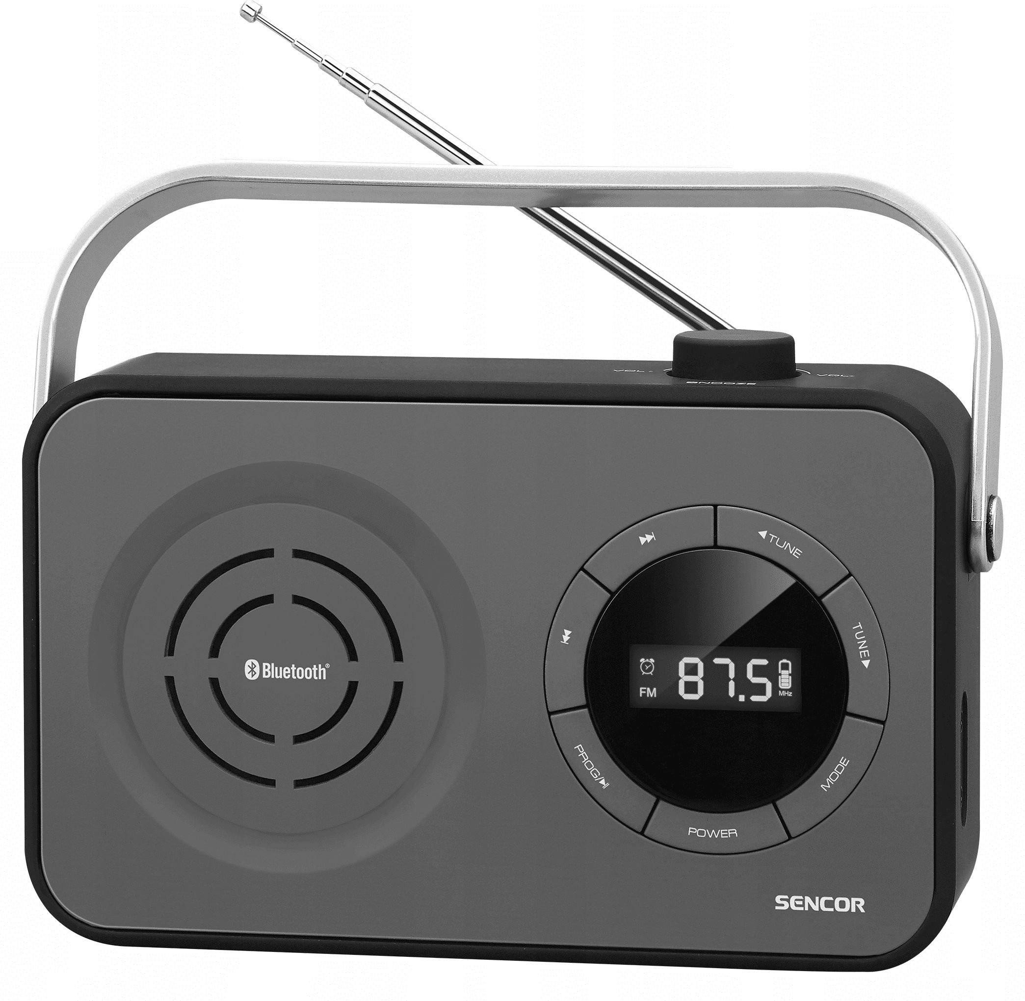 Radio FM portabil Bluetooth SRD 3200B Sencor, 1.2 W RMS, microSD, gri