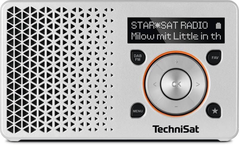 Radio TechniSat Digitradio 1, 1W, DAB+, miniUSB, ecran OLED, portabil, portocaliu/argintiu