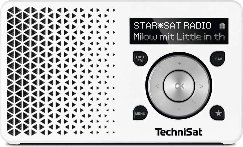 Radio TechniSat Digitradio 1, 1W, DAB+, miniUSB, ecran OLED, portabil, alb/argintiu
