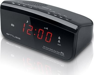 Radio cu ceas Muse M12 CR, Dual Alarm, LED, Negru