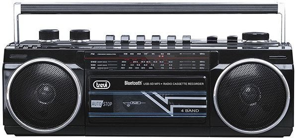 Radiocasetofon portabil RR 501 BT FM, Bluetooth, MP3, USB, negru Trevi