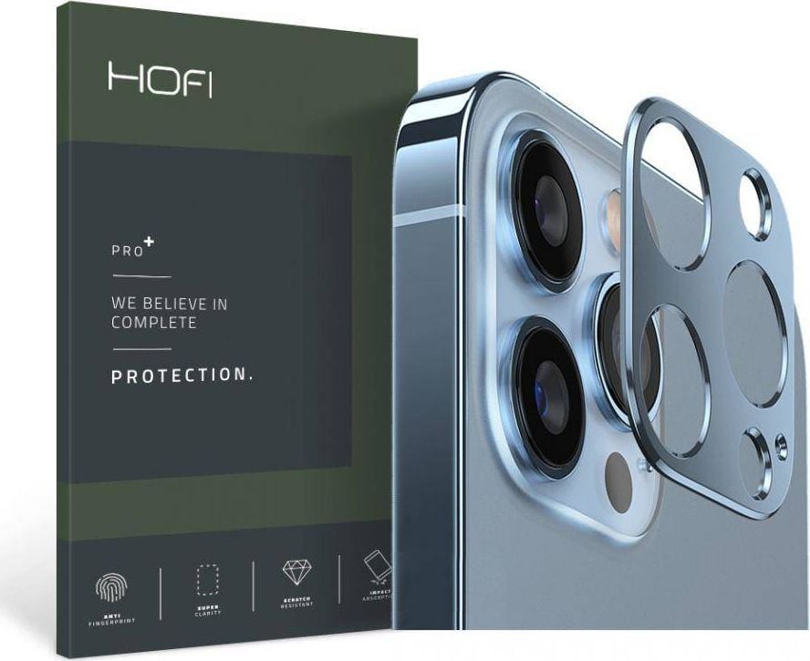 Folii protectie telefoane - Rama protectie camera foto HOFI Alucam Pro pentru iPhone 13 Pro / iPhone 13 Pro Max Blue