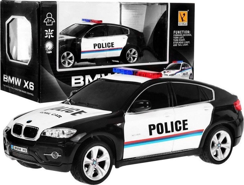 Ramiz Auto 1:24 R/C Licencjonowany Radiowóz Bmw X6 Policja Czarny