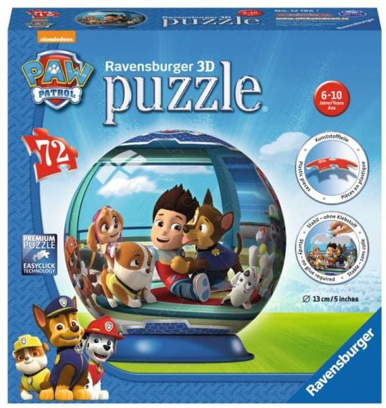 Puzzle Ravensburger 3D - Paw Patrol, 72 piese