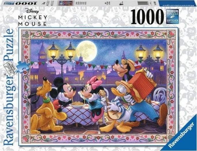 Puzzle Ravensburger - Mickey si Minnie la cina, 1000 piese