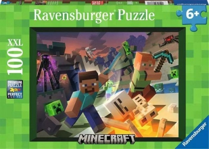 Ravensburger Puzzle 100el XXL Monstru Minecraft 133338 RAVENSBURGER