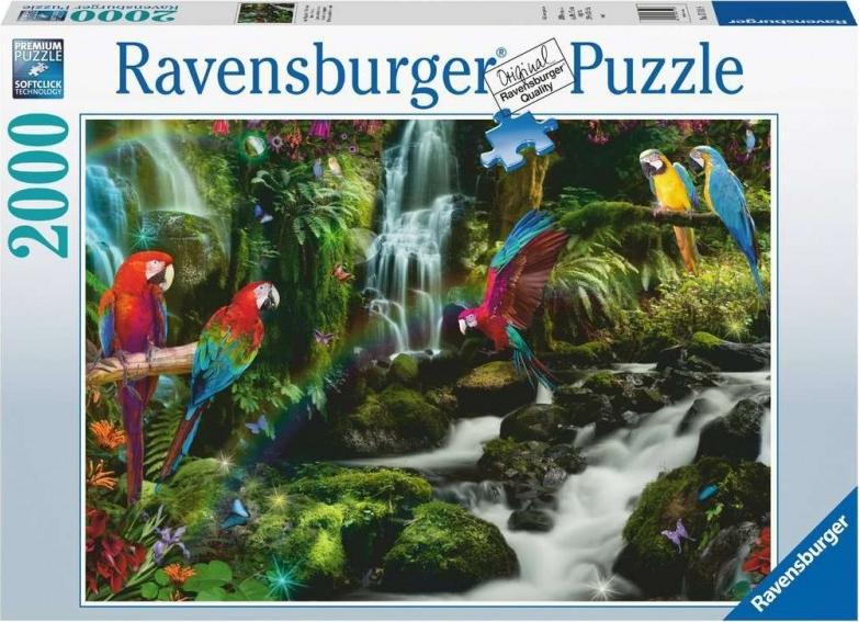 Puzzle Ravensburger - Papagali in jungla, 2000 piese