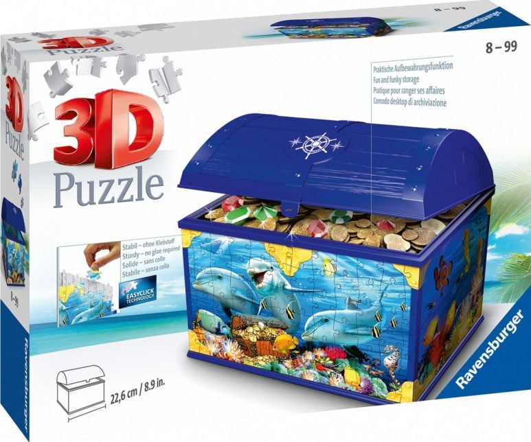 216 3D elemente de puzzle Casket lume subacvatică