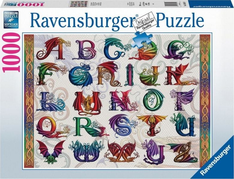 Puzzle Ravensburger - Alfabet Dragon, 1000 piese