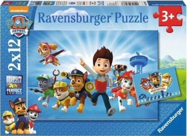 Puzzle Ravensburger 2x12 piese Film Paw Patrol