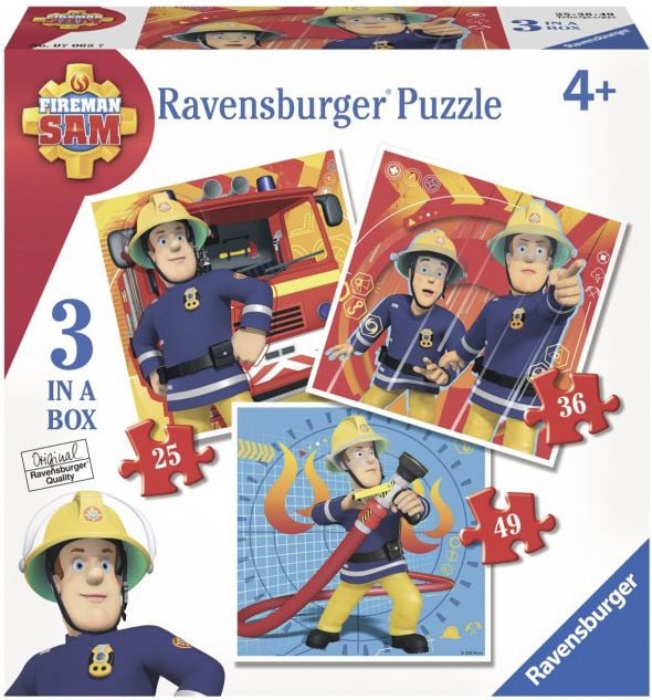 Ravensburger Puzzle 3 în 1, Pompierul Sam (RAP 070657)