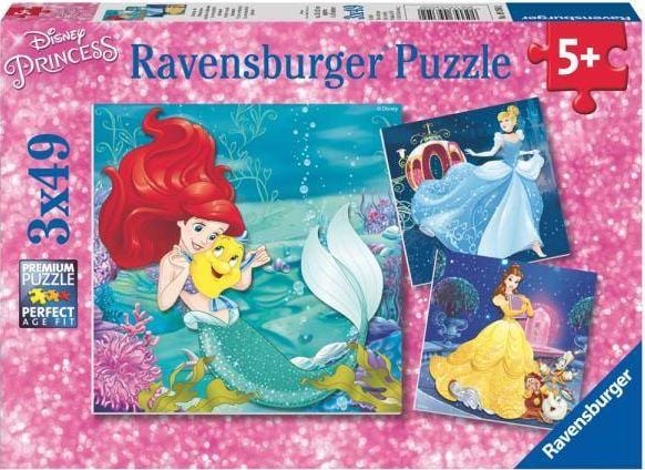 Ravensburger Puzzle 3x49 Wieczór Księżniczek Disney 093502