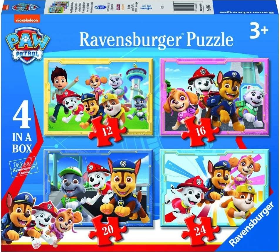 Ravensburger Puzzle 4 în 1 Echipa Patrula Labe