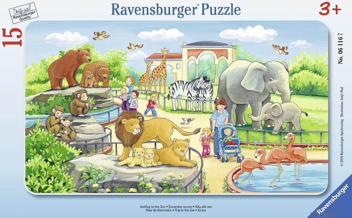 Puzzle Ravensburger - Calatorie La Zoo, 15 piese (06116)
