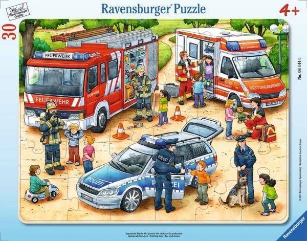 Puzzle cu cadru Ravensburger 30 buc. Munca incitanta 061440 RAVENSBURGER