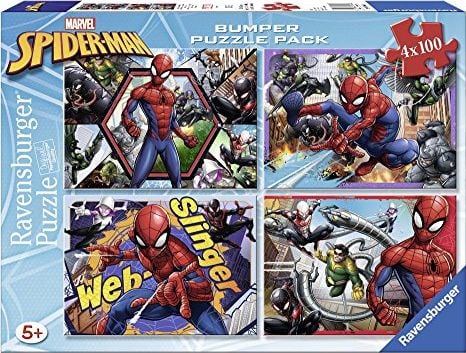 Ravensburger Ravensburger - Puzzle 4 x 100 piese Bumper Pack, Spiderman (6914)