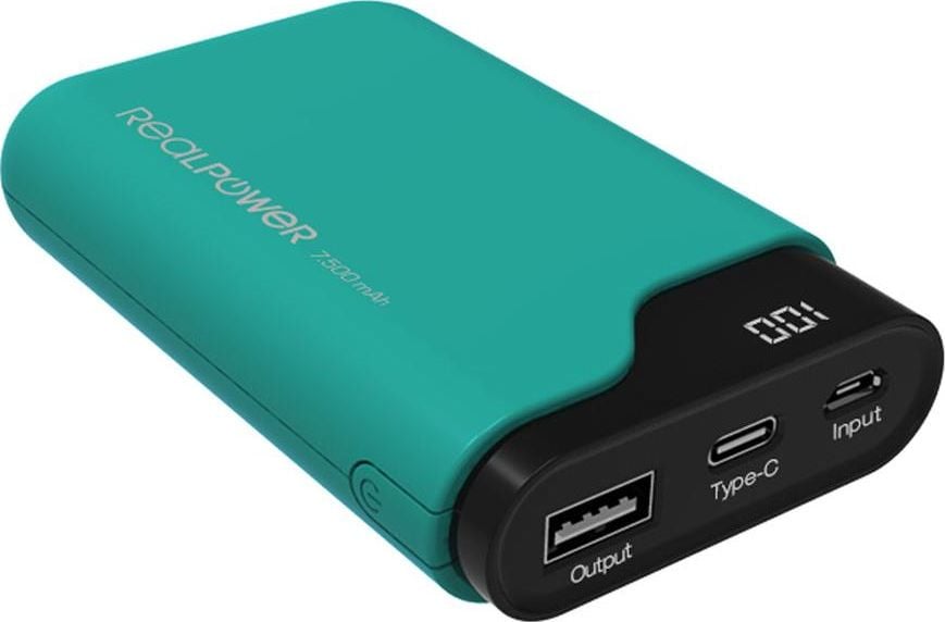 Realpower PB-7500C 7500mAh Powerbank Verde