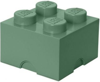 Recipient depozitare Pojemnik klocek LEGO® z 4 wypustkami (Sand Green)