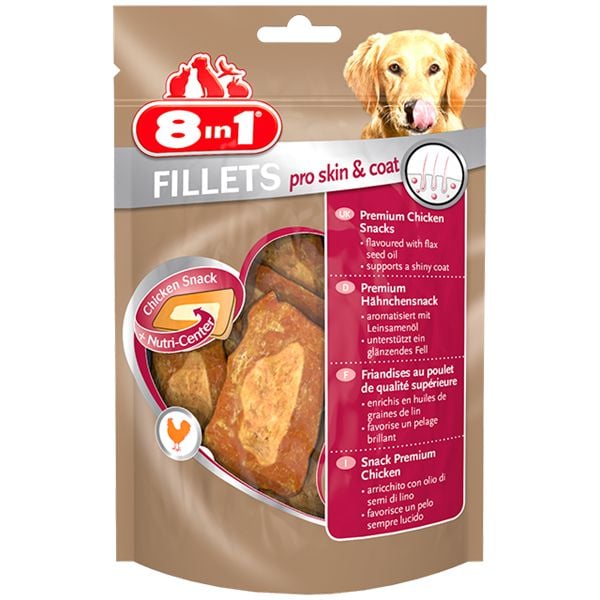 Recompensa caine 8in1 Fillets SKIN&COAT S, 80 g