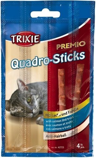 Recompensa Trixie Quadro-Sticks pentru pisici cu somon si pastrav 4 buc x 5 g 42725