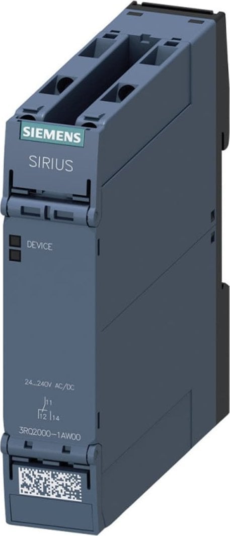 Releu de cuplare Siemens în carcasă industrială 1P contact 24...240V AC/DC mufă. șurub 3RQ2000-1AW00