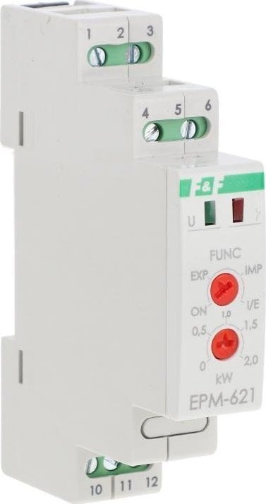 Releu de curent F&F EPM-621 16A 1NO/NC 80-265V AC consum de putere control direcție 0-2kW pentru șină DIN