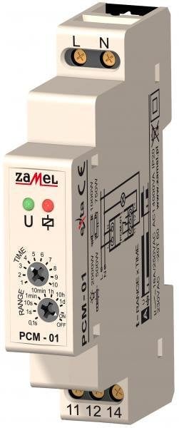 Releu monofunctional, Zamel PCM-01, 230V, Alb