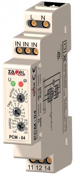 Releu monofunctional, Zamel PCM-04, 230V, Alb