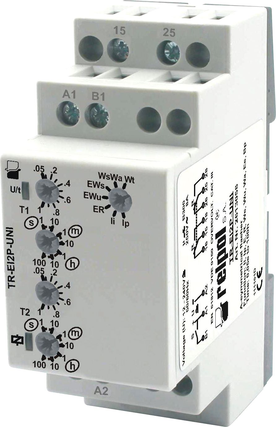 Releu temporizator 1s TR-UNI-EI2P 2P 8A - 100 h 12 - 240V AC / DC multifuncțional (2613058)