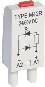 Modul de semnalizare LED Relpol LD: LED roșu + D 24-60V DC M42R gri (854844)