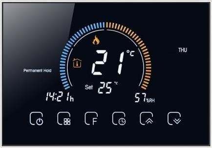 Renov8 Smart Wi-Fi Thermostat with color LCD for gas boiler with dry contact - compatible 86x86 and round 60mm box