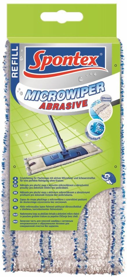 Rezerva mop Spontex Microwiper Abrasive 50142, Microfibra, 46x14 cm, Multicolor