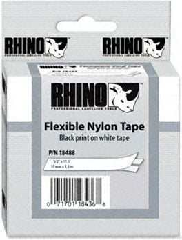 Ribon dymo Rhino eticheta pentru a descrie cablurile si firele 18489 alb (S0718120) print negru