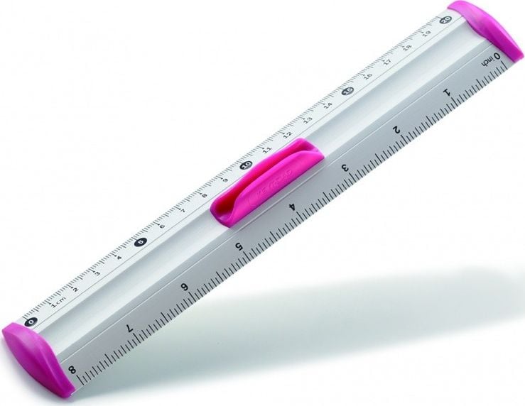 Riglă PBS Connect din aluminiu cu clemă de măsură KEYROAD, 20 cm culori asortate p12, preț pentru 1 bucată