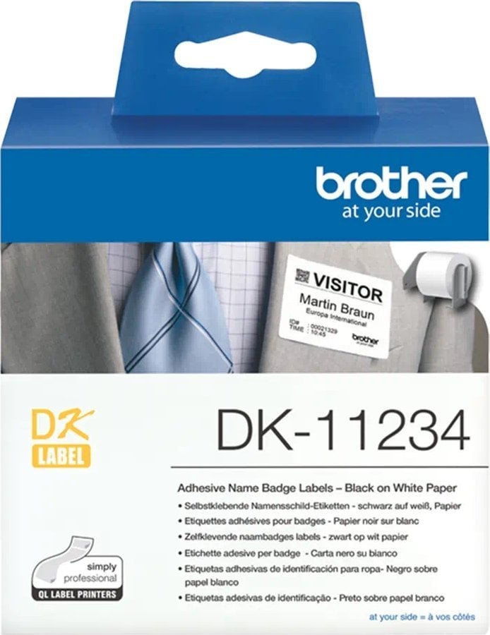 Rola de etichete Brother Brother DK-11234 negru pe alb, DK