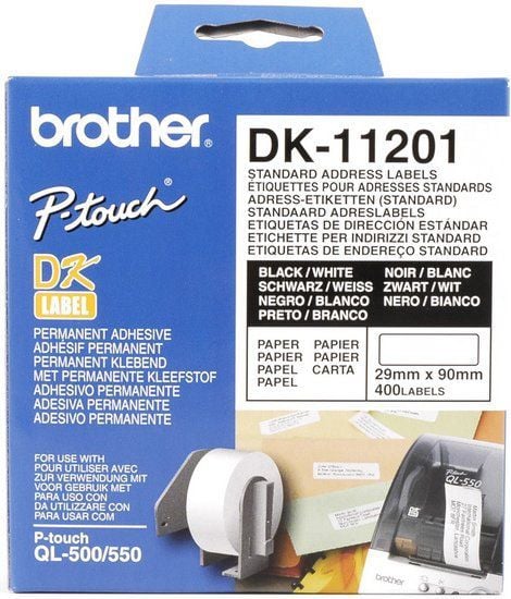 Benzi etichete - Rola Etichete Brother DK11201 Standard Address Label, 29mm x 90mm x 400