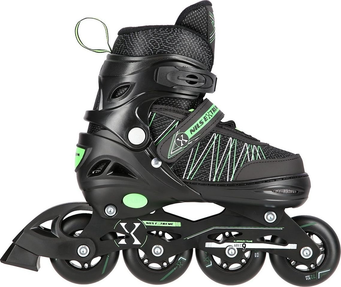 Role Reglabile 2 in 1 Nils Extreme Negru/Verde M (35-38)