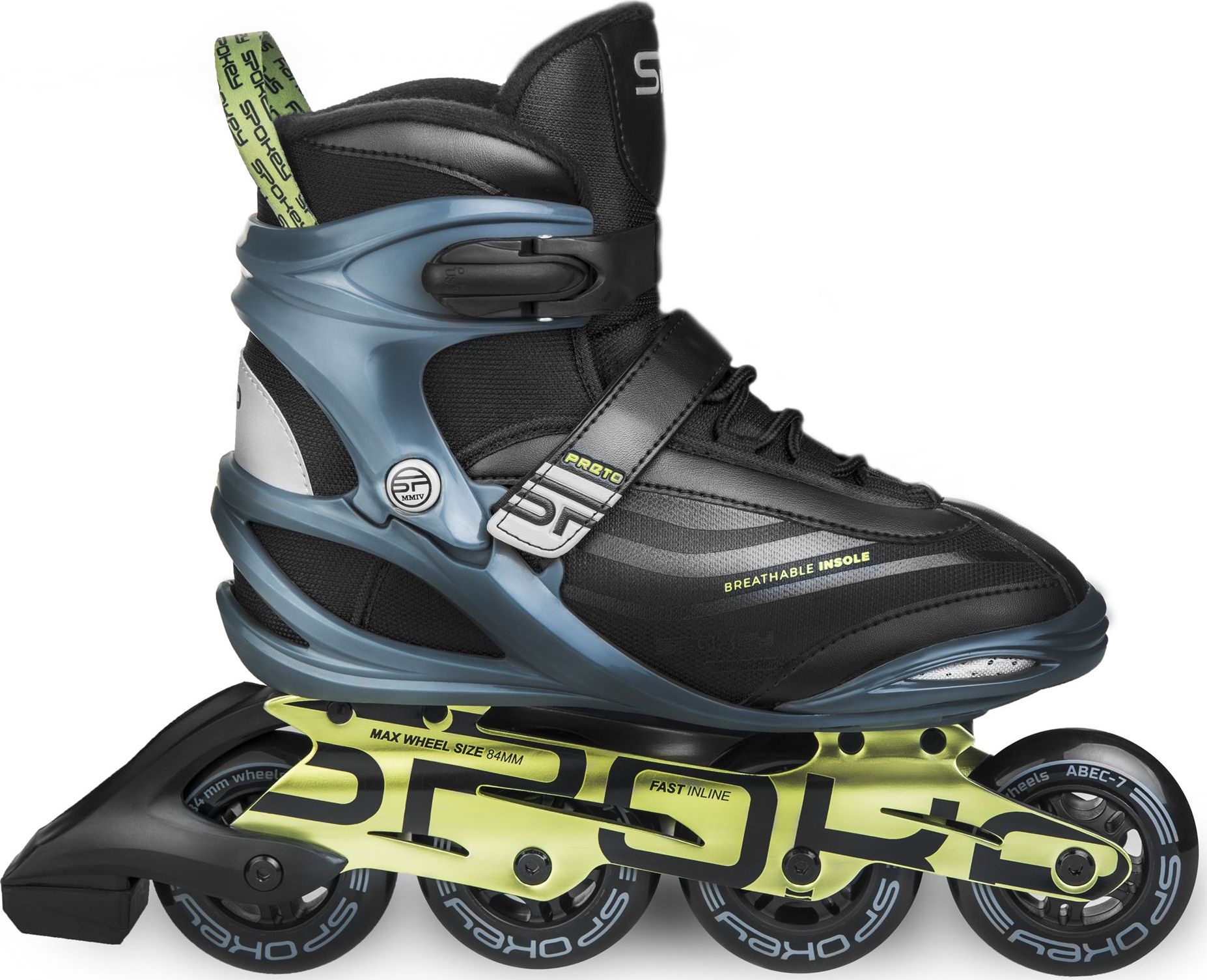 Rollerblade verde Spokey Preto pentru agrement, mărimea 39