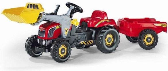 Rolly Toys Tractor Rolly cu găleată și remorcă roșu (5023127)