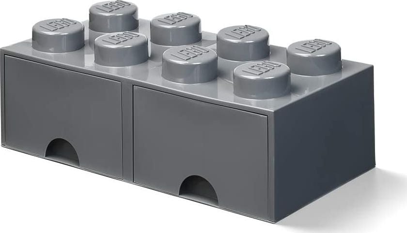 Room Copenhagen Room Copenhagen LEGO Storage Brick Sertar 8, cutie de depozitare (gri închis, două sertare)