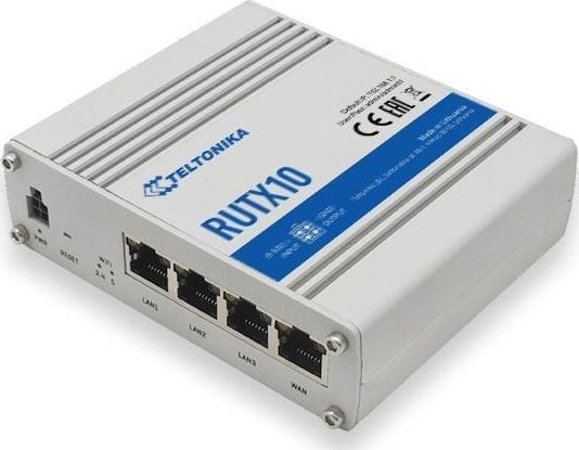 Router Professional Teltonika RUTX10, 4X 10/100/1000mbps, WiFi, Bluetooth, GPS, Modbus, VPN