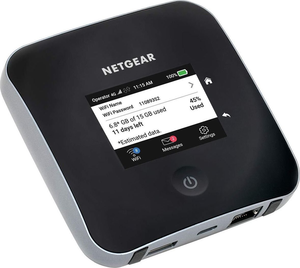 Routere - Router Wireless portabil Netgear Nighthawk M2 MR2100, 4G LTE Mobile Hotspot, 2.4-inch LCD touch screen, port Gigabit LAN / WAN, unlocked