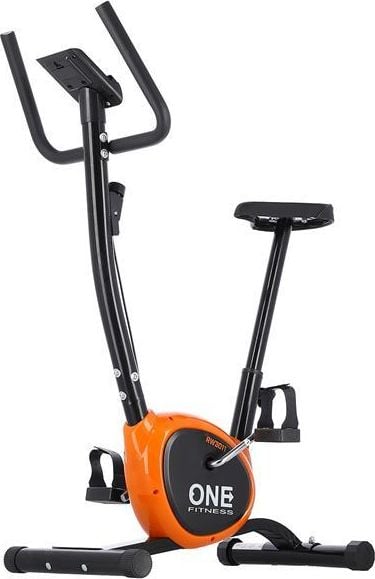 Bicicleta de exercitii One Fitness RW3011 neagra si portocalie