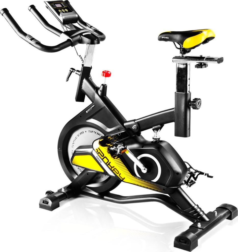 Biciclete fitness - Bicicleta spinning stationara SPOKEY KATANA, greutate volanta 13 kg, rezistenta mecanica, greutate utilizator 100 kg