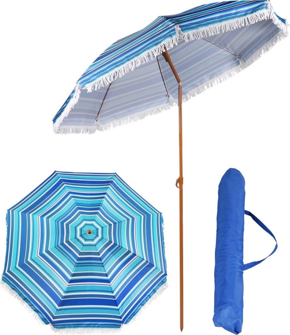 Royokamp umbrela de plaja si balcon albastru 180 cm